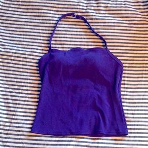Lands' End Violet Halter Tankini Top Size 14 Long